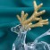 Christmas tree decoration "Deer grace shine" 8x14 cm, transparent-gold