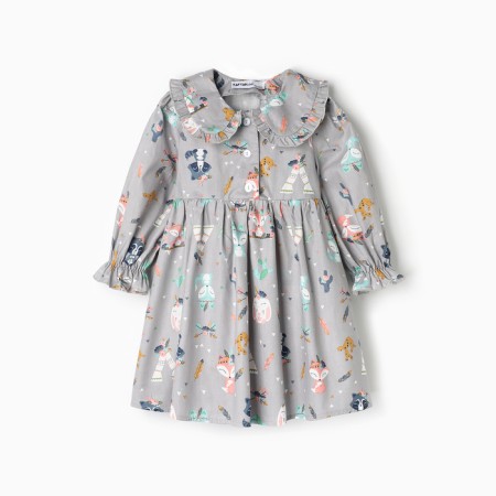 Baby dress with collar Kaftan "Beasts" R.34 (122-128 cm)-4