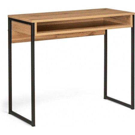 Computer table Leo Loft oak vanan/matte black metal, black 39x85x75 cm