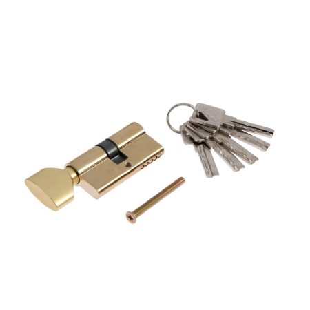 Cylinder mechanism, 60 mm, with a turntable, performance. Key, 5 keys, color gold