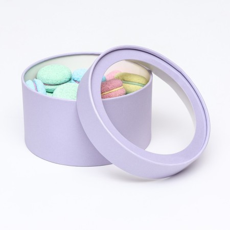 Gift box "Wewak" pale purple, hooked with a window, 18 x 10 cm-2