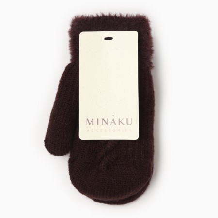 Baby mittens minku, brown color, 18 cm-3