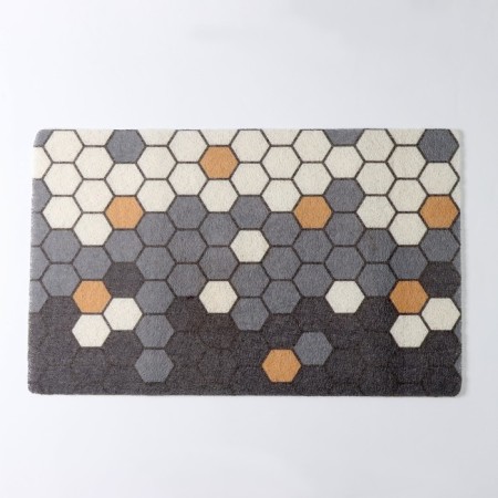 Rug -shaped muddy shares "Gamma", 50 × 80 cm, color gray color-3
