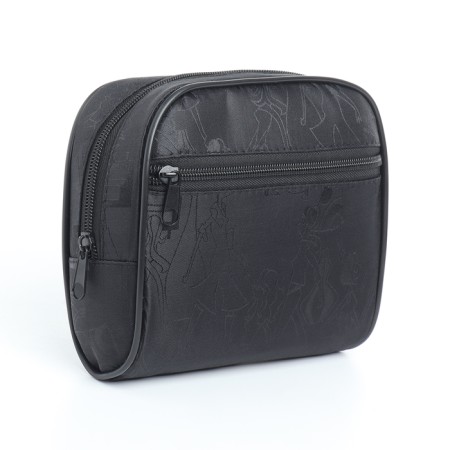 Cosmetic bag with lightning, black color