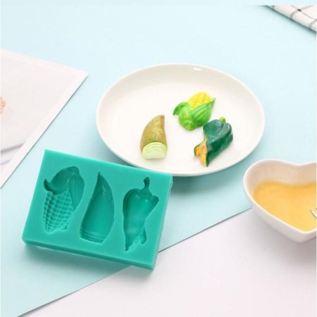 Mold Silicon "Pepper, Corn and Ginger" 3 objects 6.2x8.7 cm
