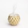 Candle "Shar" in the candlestick with convex spherical faces of gypsum, 8x7 cm, gold