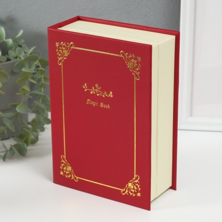 Casket to the leatherette for jewelry "Magic Book" Red 15.5x21.5x7 cm