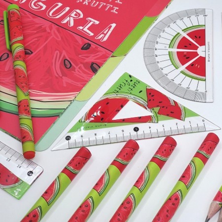 Triangle 45 °, 10 cm nappygraphix "watermelon", plastic-3