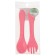 A set of children's cutlery, fork and spoon of crumb I, (silicone), pink
