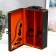Casket wood, leatherette for 2 bottles "black with orange insert" 4 items 34.5x20x12 cm 51968