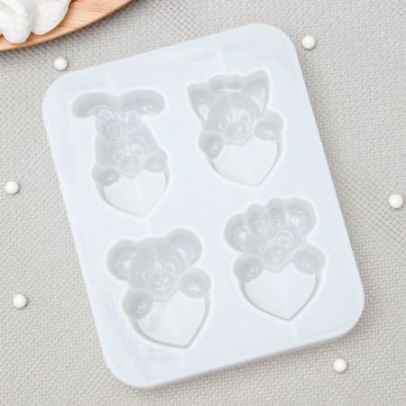 Mold "Love of the Beast", silicone, 12.5 × 10 × 2 cm, white color-2
