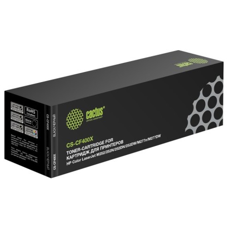 CACTUS CSTUS CS-CF400X CF400X, for HP CLJ M252/252N/252DN/252DW/M277N, 2800 pages, black color black