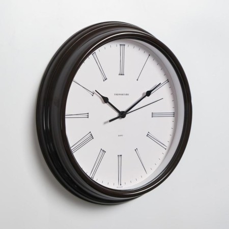 Wall clock, series: classic, smooth move, d = 31 cm, brown-1
