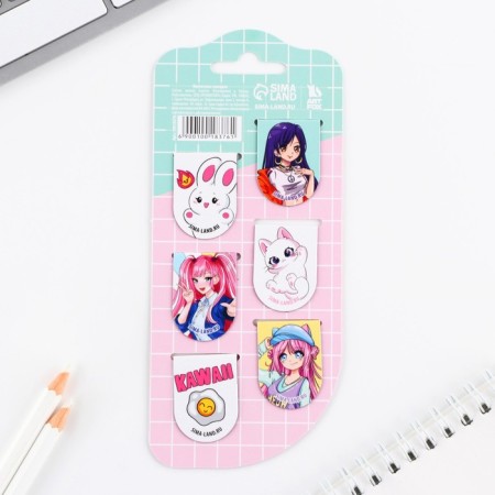 Magnetic bookmarks, 6 pcs "Anime"-6