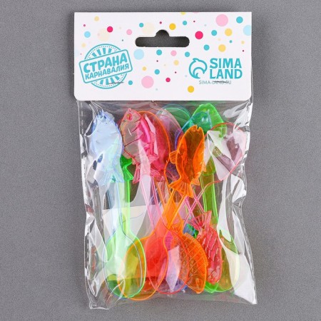 Tablespoons plastic, set 12 pcs., Mix colors-2