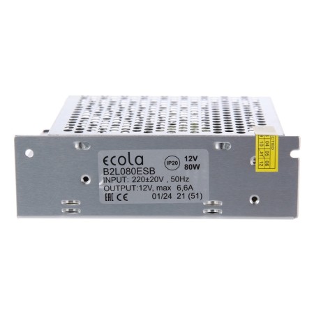 ECOLA power supply for 12 V LED tape, 80 watts, IP20-6