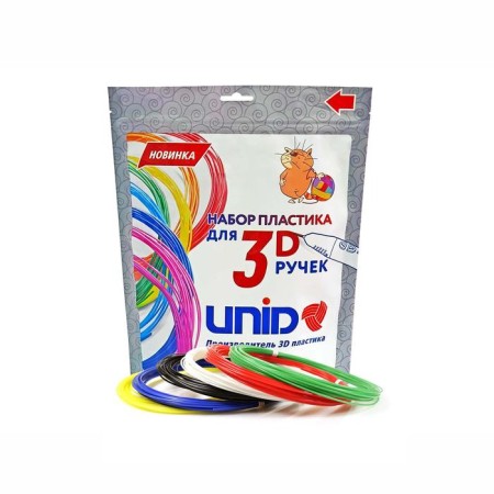 UNID PLA-6 plastic, for 3D handles, 6 colors in a set, 10 meters