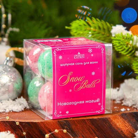 Set of bombs for baths Snow Balls "New Year's magic", 160 g-1