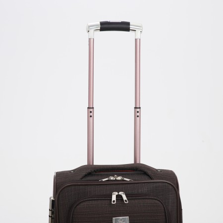Small suitcase 20 "on lightning, code castle, with extension, brown color-5