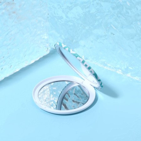 Folding mirror "squares", d = 7.5 cm, turquoise color-2