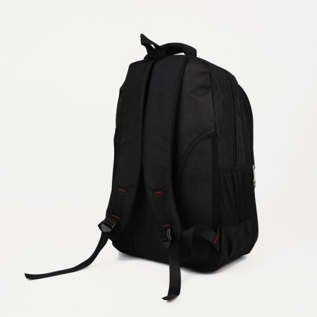Male backpack, Marat, 3 lightning departments, 3 external pockets, black color-1