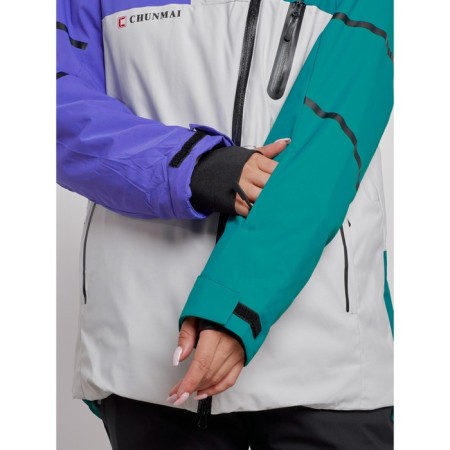 Ski jacket female winter, size 50, dark green color-4