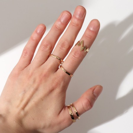 Ring set 5 pieces "grace", size mix, color gold-3