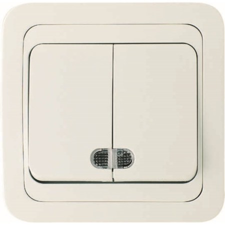 Makel 12023 Mimoza, SP, 10A, 2 keys, white/white color.