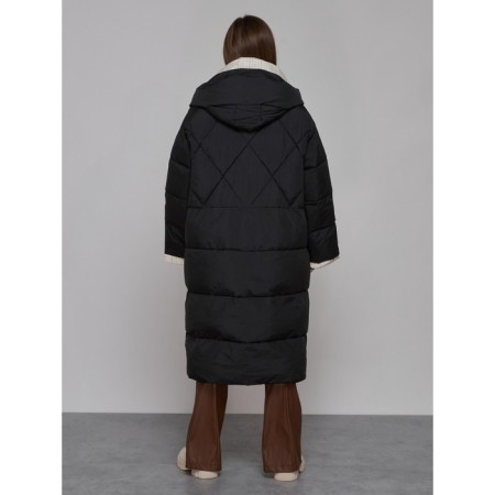Coat insulated winter female, size 46, black color-4