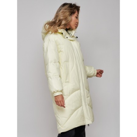 Coat insulated winter female, size 50, color light yellow-10