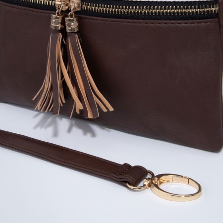 Cross-Bodi Bag on a zipper, brown color-2