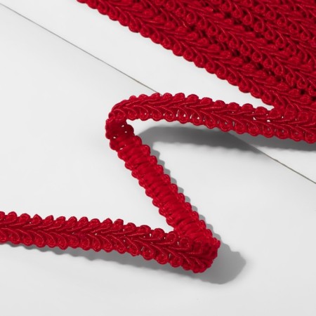 Decorative braid "Chanel", 8 mm, 10 ± 1 m, red color-1