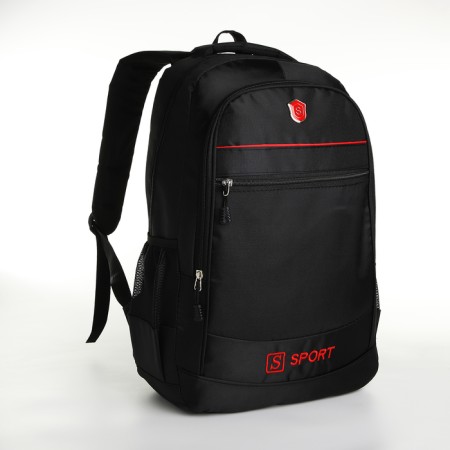 Youth backpack with lightning, 4 pockets, black/red color-2