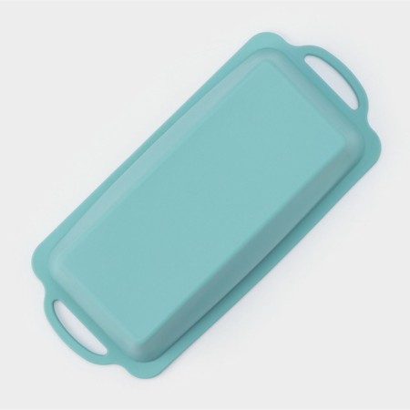 Silicone form for baking "Bread", 31.5 × 14 × 6.5 cm, turquoise color-4