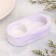 Gypsum Climber from gypsum for two candles oval, 12x6x3cm, marble with purple strips