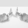 Emall earrings "Panda" with hearts, black and white color in silver