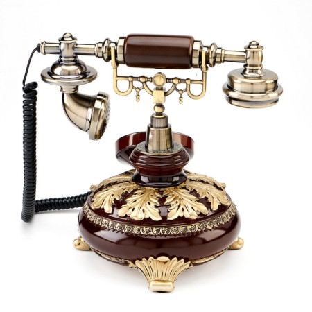 Retro-telephone "Alseno", laid out by laurels, 23 x 26 cm-3