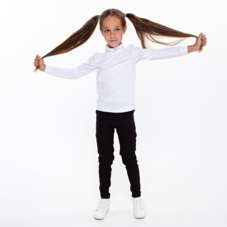 Turtleneck for girls, white color, height 122 cm-3