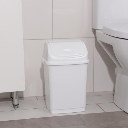 Garbage bucket "Camellia", 8 l, white color