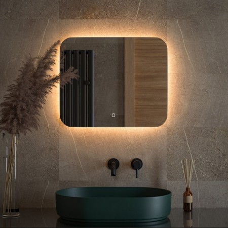 Mirror with Defesto LED lighting 19 W, 60x50 cm, sensory switch, warm white light-2