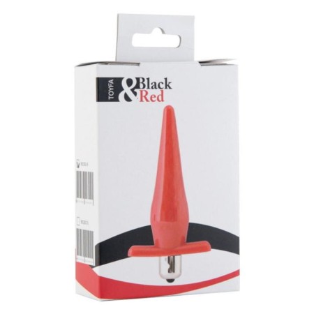 Anal plug Black & Red by Toyfa with vibration, black color, 12.7 cm-2