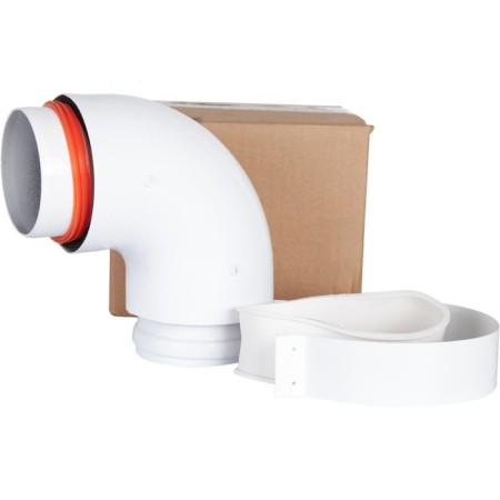 The chimney element Rommer RCA-0080-800090, insulated allocation, D = 80/100 mm, 90 °-7