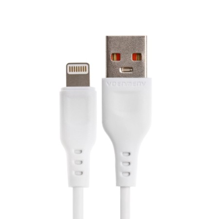 Cable D-01L, Lightning-USB, 1 m, 2.4 A, charging + data transfer, white-1