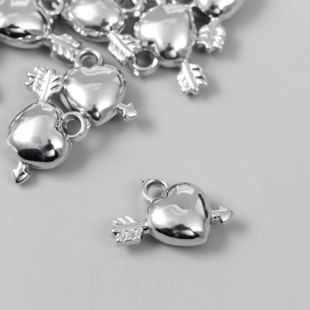 Decor for creativity Plastic for metal "Heart with an arrow" mix set 12 pcs 1.4x1.9 cm-1