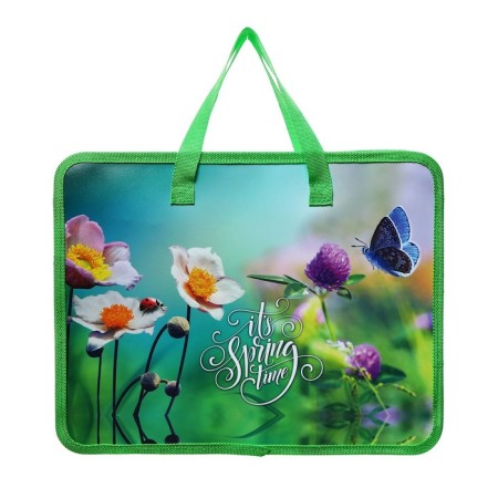 Folder with A4 calligrata "flowers", 330 x 260, plastic, mix-6