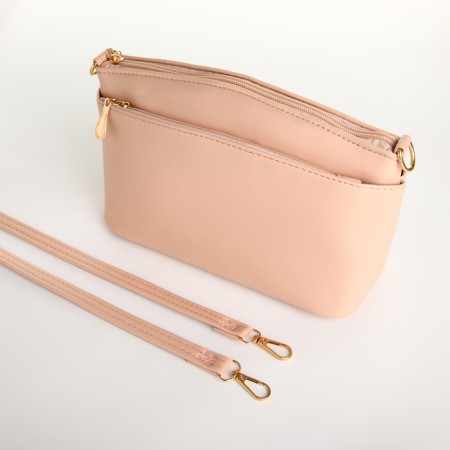 Bag Women's Cross-Bodi with a zipper, powder color-3
