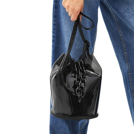 A chain for a bag, plastic, 17 × 23 mm, 120 cm, black color-4