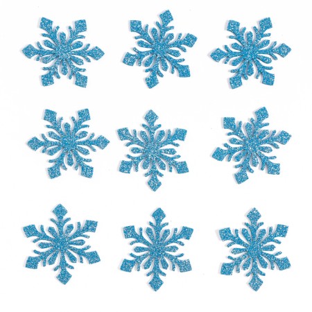 Decor "Snowflakes", set of 9 pcs., Blue color-1