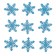 Decor "Snowflakes", set of 9 pcs., Blue color