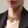 Hollywood necklace circles in patterns, white color in gold, 30 cm